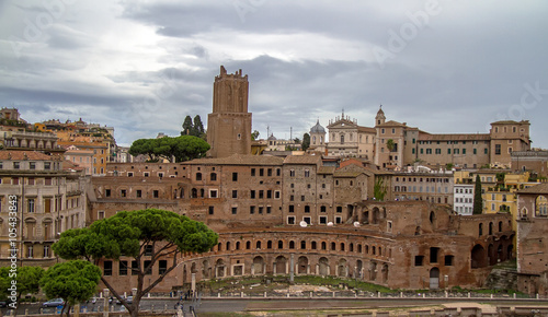 Ruins of Trajan's Forum in Rome, Italy 