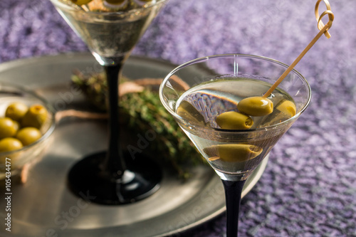 Two glasses of Dry Martini