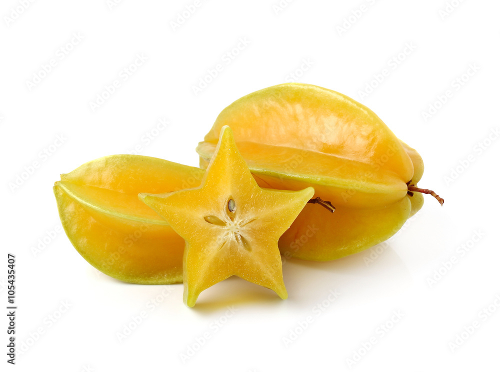 carambolas - starfruits isolated on white background