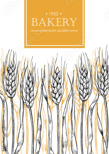 Vector vintage bread and bakery illustration. Hand drawn banner.