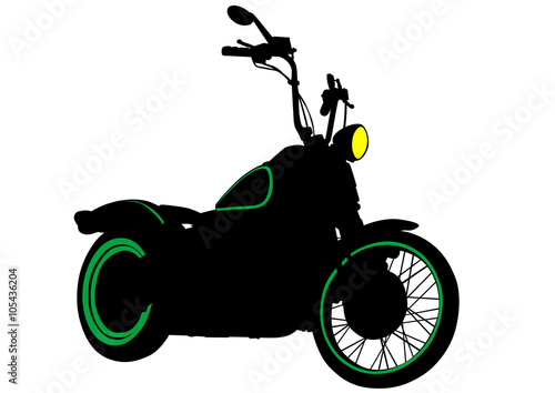Big motor bike on white background