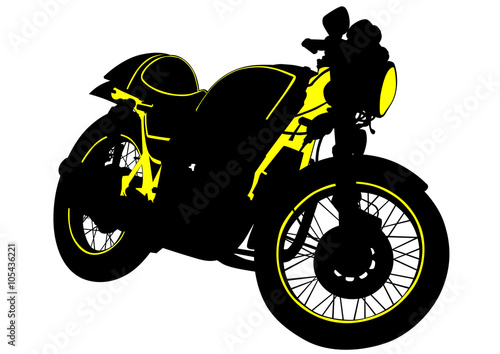 Big motor bike on white background