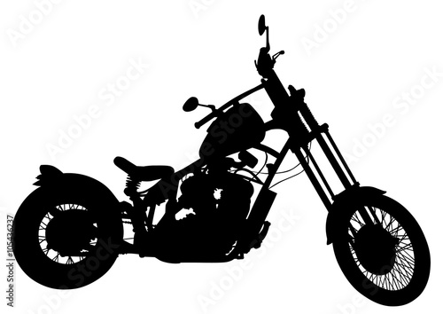 Big motor bike on white background