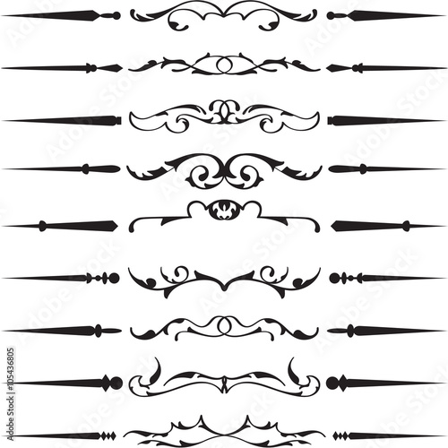 Fine retro divide design elements set