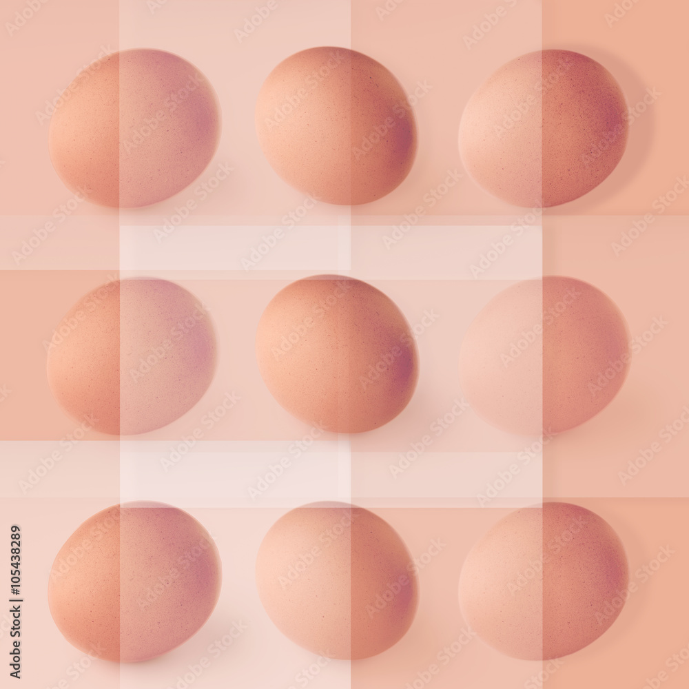 Chicken eggs beige pattern square Chicken eggs beige pattern square