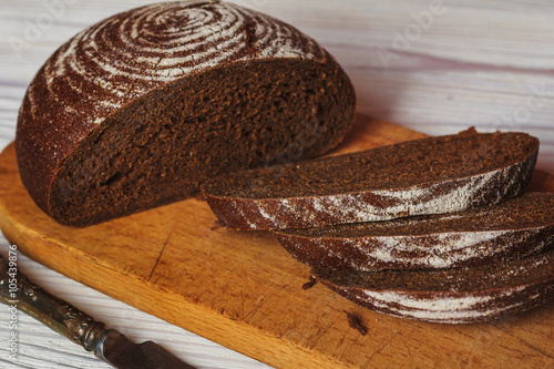 Round black bread