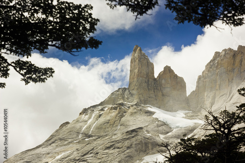 torres del paine towers in patagonia  photo