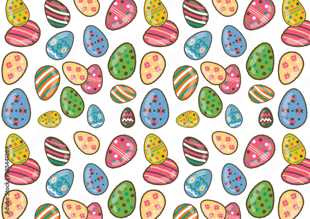 Happy easter pattern : freehand drawing Happy easter pattern : freehand drawing
