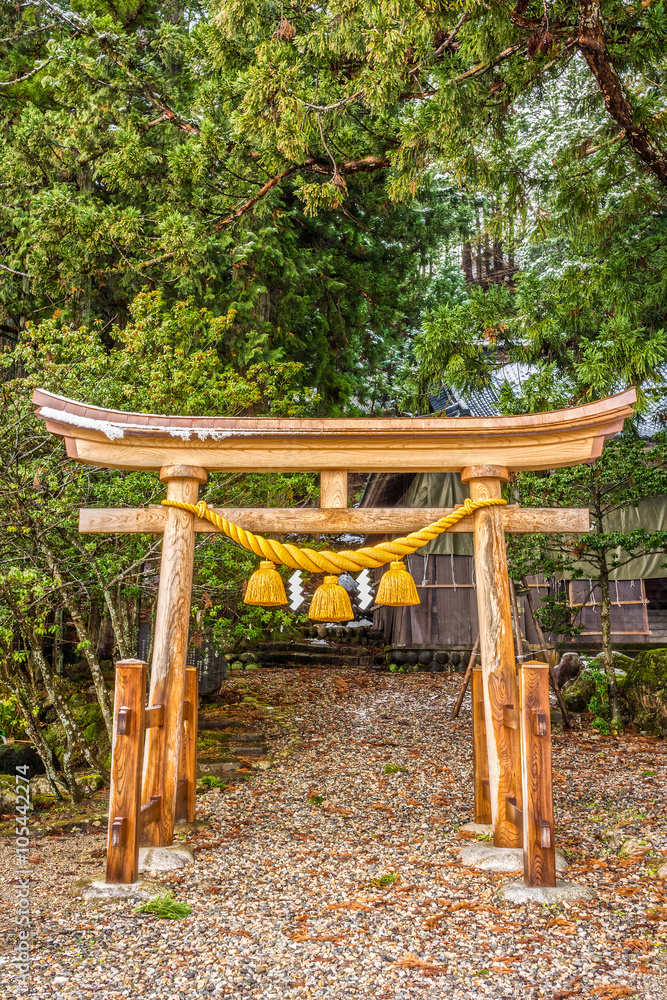 Ryobu torii is a traditional Japanese gate at the entrance of a Shinto shrine. It is a daiwa torii with pillars supported on both sides.