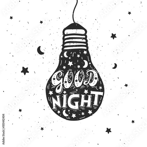 Good night letter. Hand drawn vector illustration