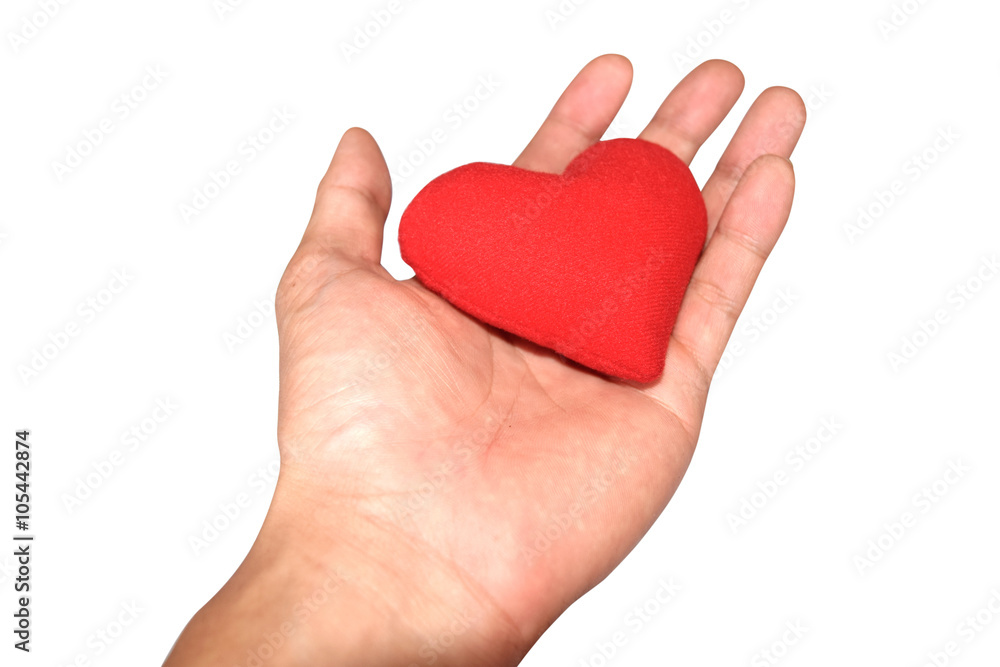 health medicine and charity concept close up of male hands with small red heart health medicine and charity concept close up of male hands with small red heart