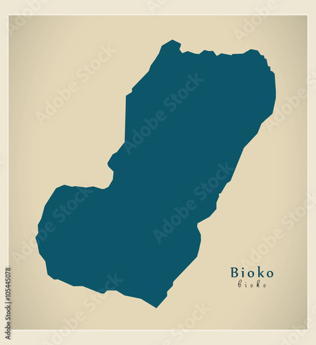 Canvas Print Modern Map - Bioko complete GQ