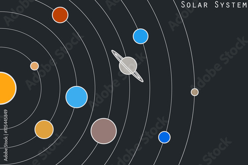 The planets of the solar system illustration in original style. Vector.