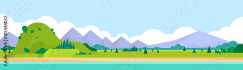 Mountain Range Summer Landscape Horizontal