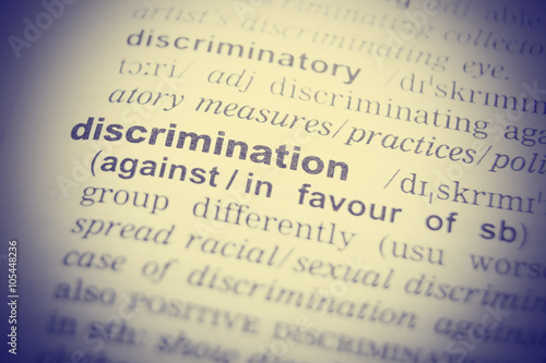 Fotografie Dictionary definition of the word discriminate