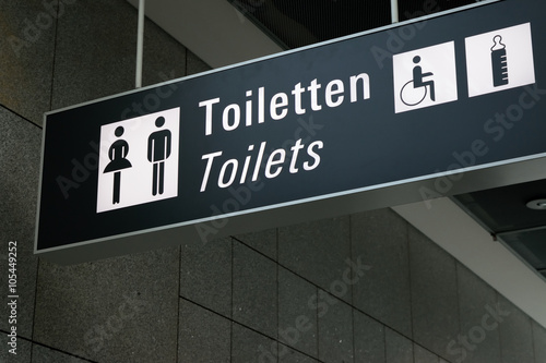Toilet sign on public airport