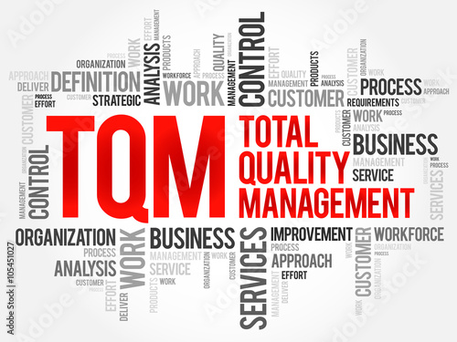 TQM - Total Quality Management word cloud, business concept background