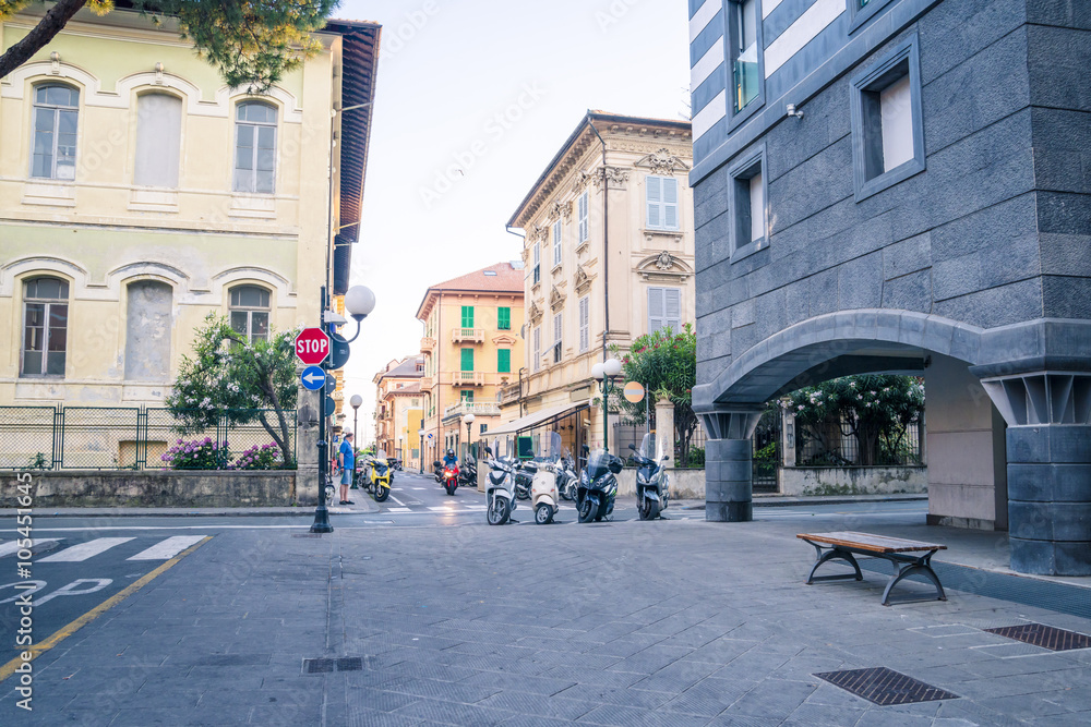 buildings in the city centre of Chiavari, Italy buildings in the city centre of Chiavari, Italy
