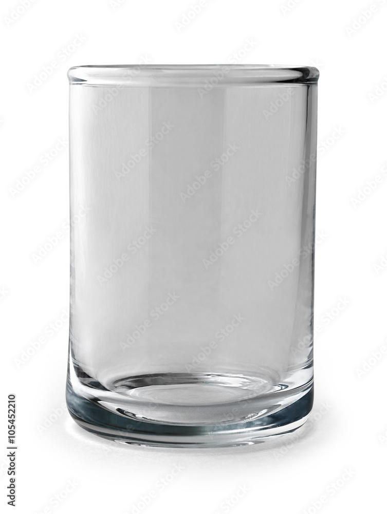 Empty shot glass on white background with clipping path.