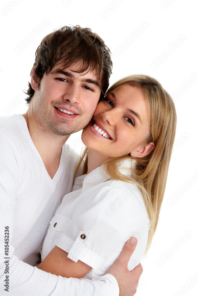 Young smiling couple.