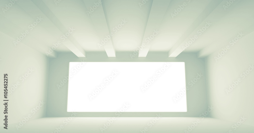 Obraz premium Empty room interior with white blank screen 3d