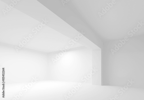 Fototapeta Naklejka Na Ścianę i Meble -  Empty white room interior. 3d illustration