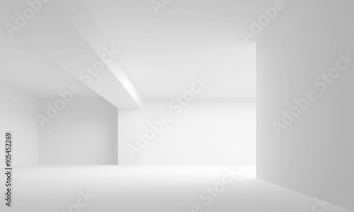  Empty white interior. 3 d illustration