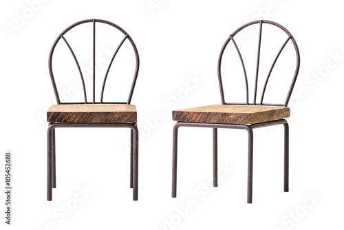 Wooden and steel chair