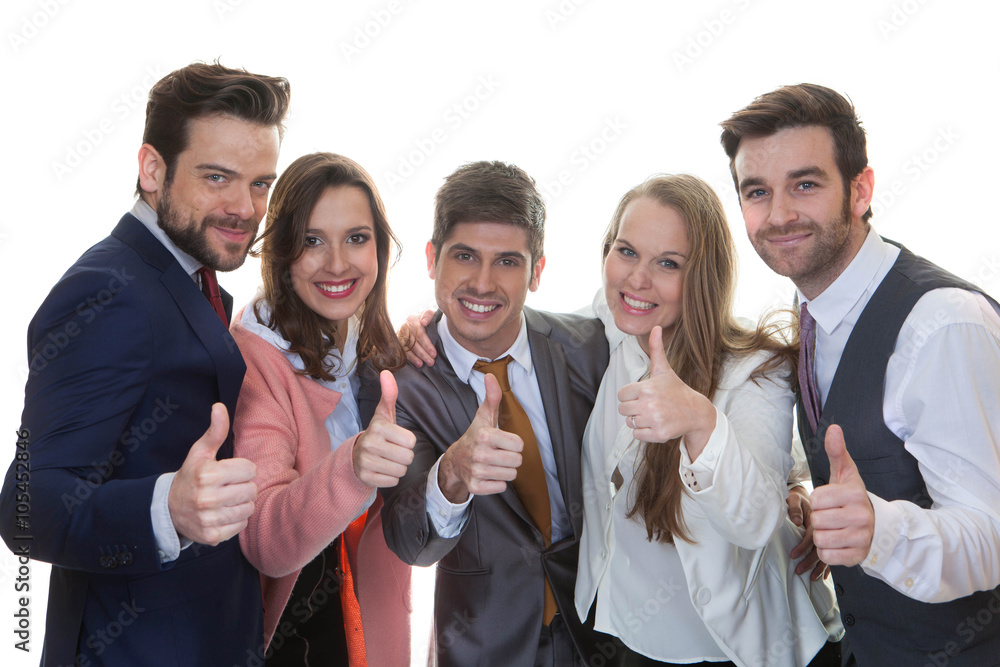 teamwork, business team with thumbs up