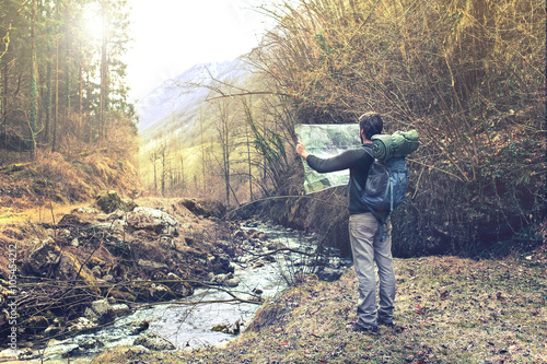 lost man observing map to find the the right way © fran_kie