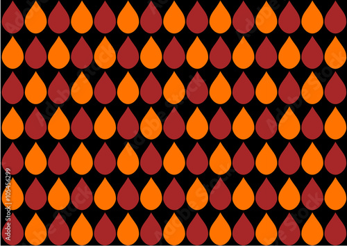 Orange Water Drops Black Ba...