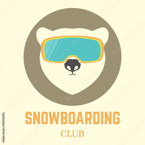Polar Bear with Snowboard goggles.