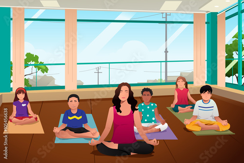 Kids in Yoga Class