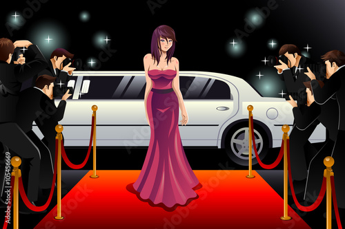 Woman Going to a Red Carpet Event