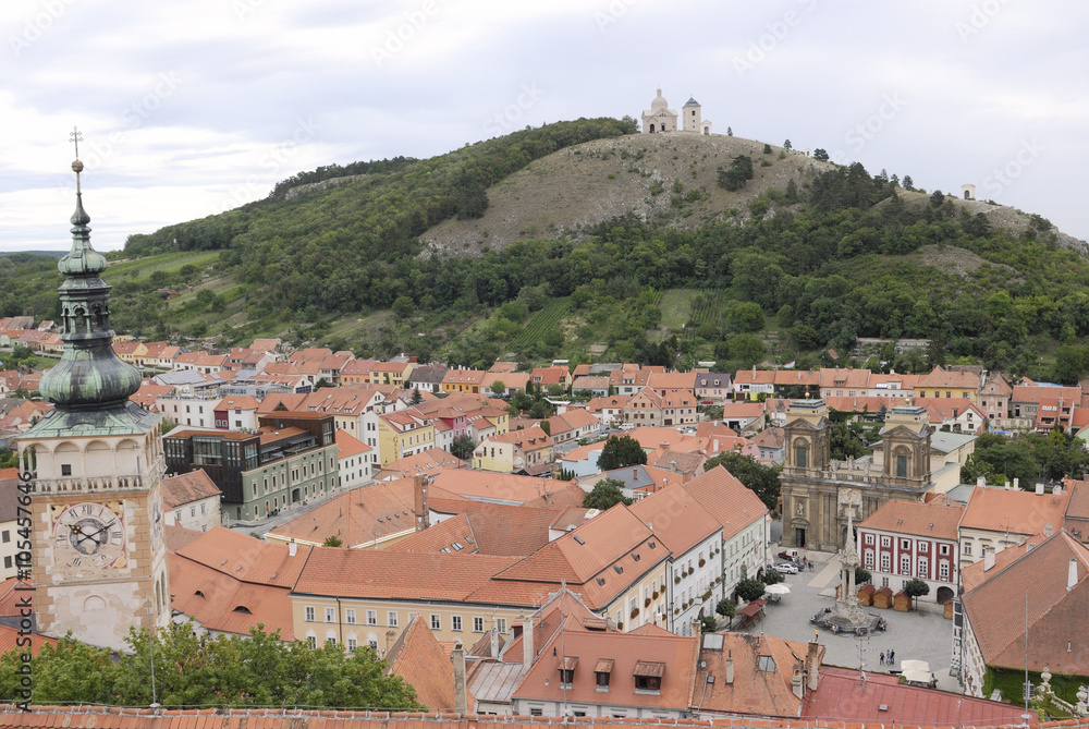View of Mikulov (Nikolsburg) from  hill. (Moravian Region, Czech