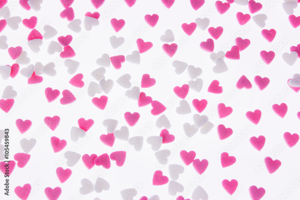 Viele rosa und weiße Herzen Liebe