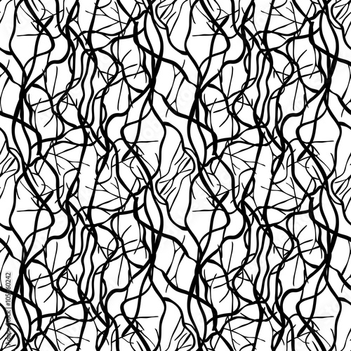 A lot of branches without leafes. Seamless abstract pattern