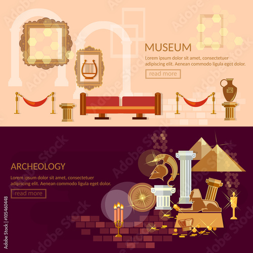 Museum horizontal banner ancient civilizations