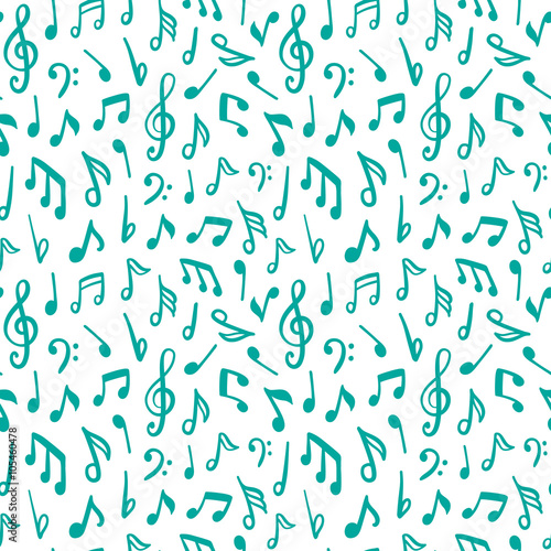 Canvas Print Seamless vector pattern with music notes