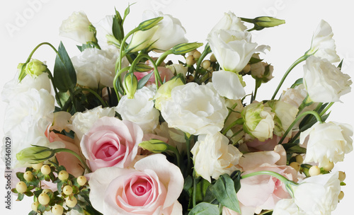 Wedding white bouquet detail isolated