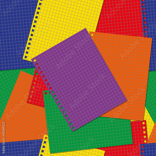 A lot of paper on table or board. Idea for background of artbook