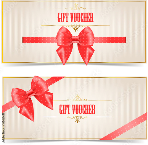 Gift voucher with red bow