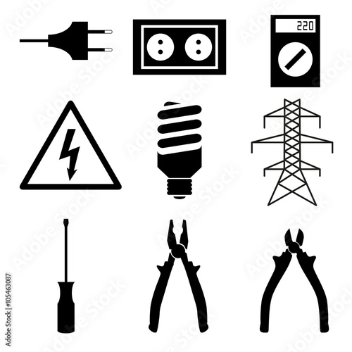 electrical icon set