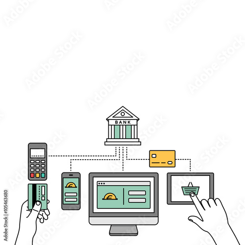 Dollar finance money line icons collection. Smart banking, savings & mobile payment set.