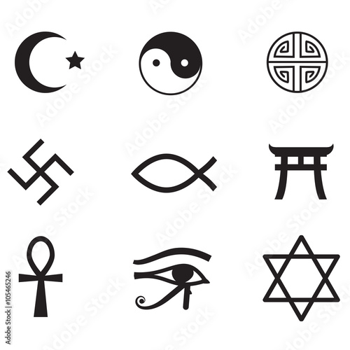 Religion vector icon set. photo