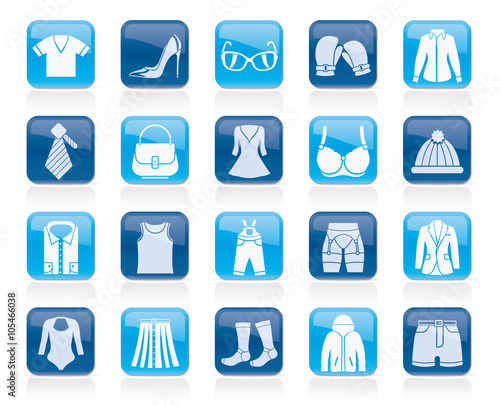 Fashion and clothing and accessories icons - vector icon set