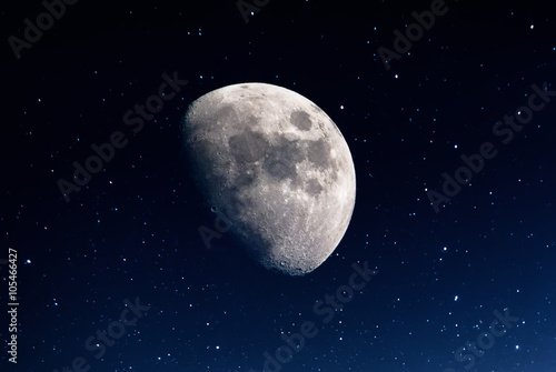 Photography of nightly sky with large moon and stars
