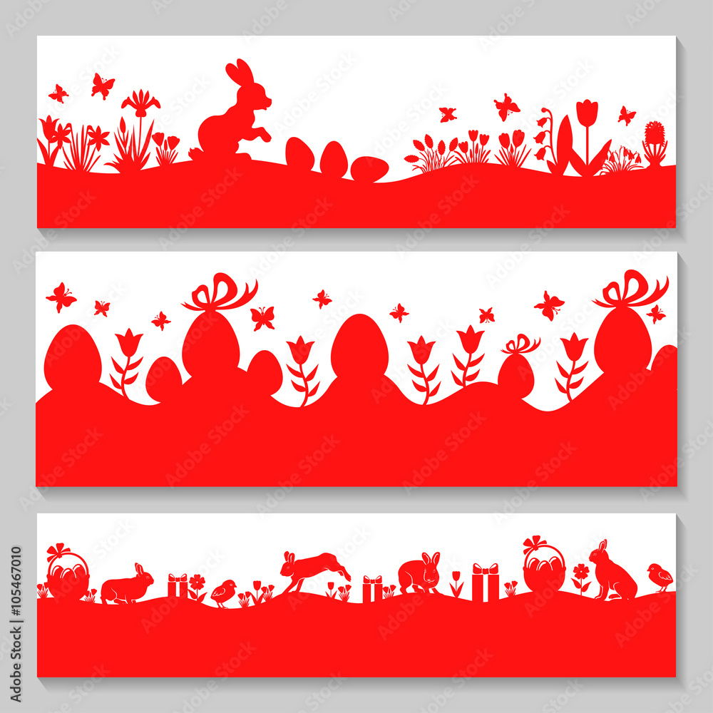 Fototapeta premium Easter banners set