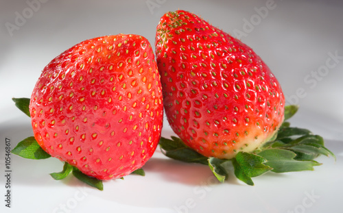 Two berries of strawberry