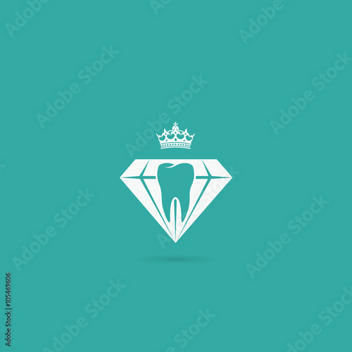 Dentistry symbol with tooth inside of the diamond 